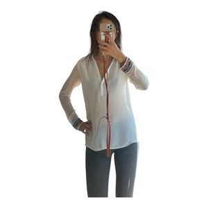 Zara white silky shirt